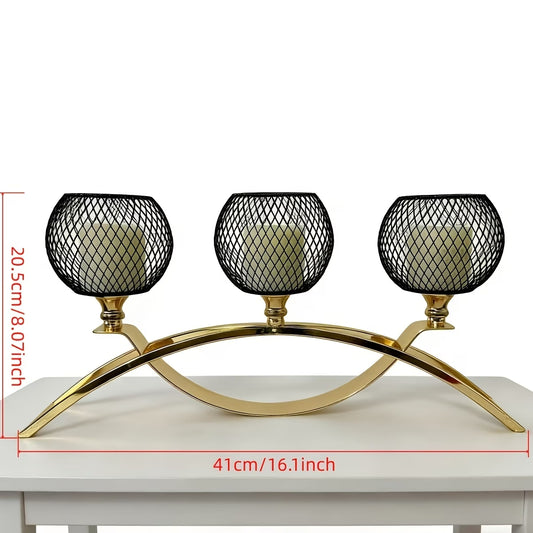 European-Style Wrought Iron Candlestick Dining Table Retro Ornaments Romantic Candlelight Dinner Decorations