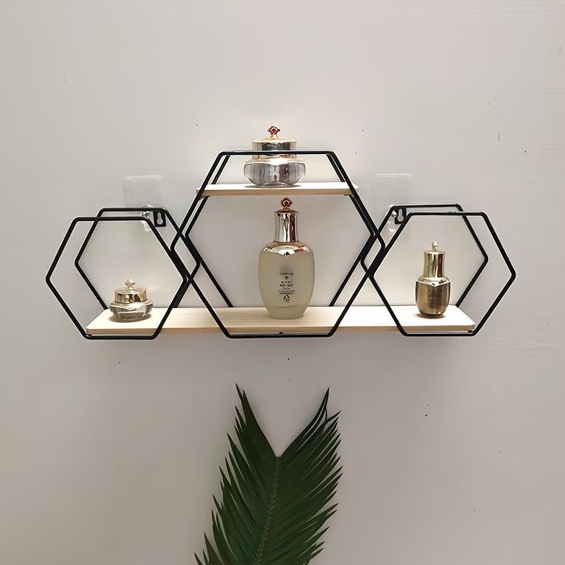 pc Modern Heavy-Duty Iron Wall-Mounted Shelf with Multi-Tier Storage Rack - Space-Saving Suitable for bedroom living room
