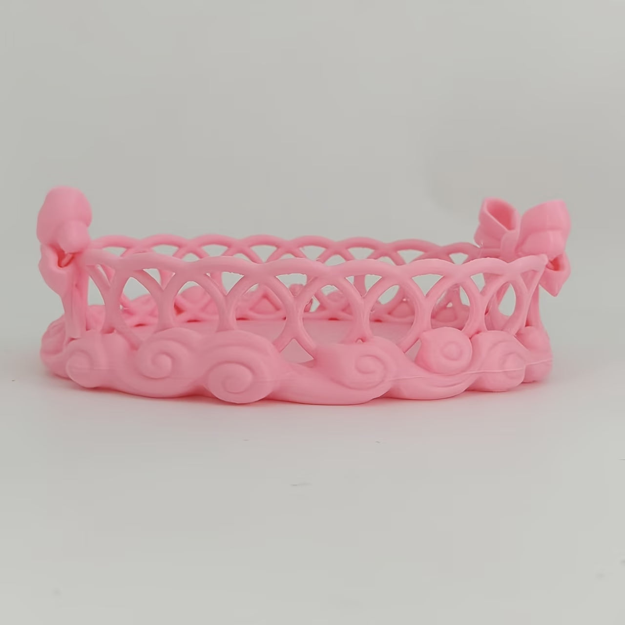 bowknot cloud hollow oval storage tray