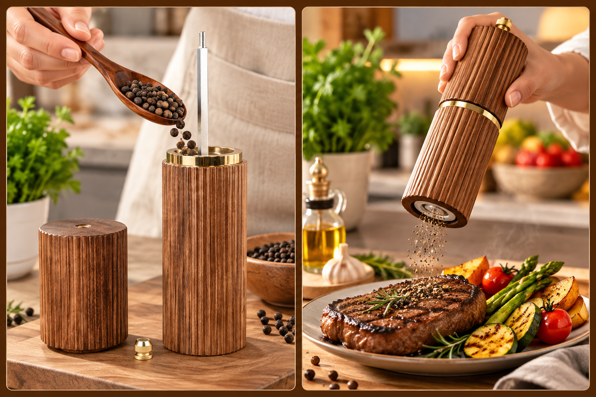 spices grinder wooden