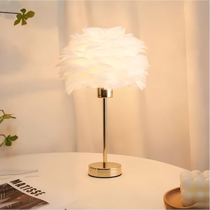 White Fluffy Table Lamp,NIGHT LIGHT