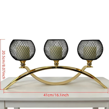 European-Style Wrought Iron Candlestick Dining Table