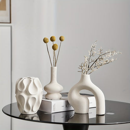 3pcs Boho Ceramic Vase Set - Modern Nordic