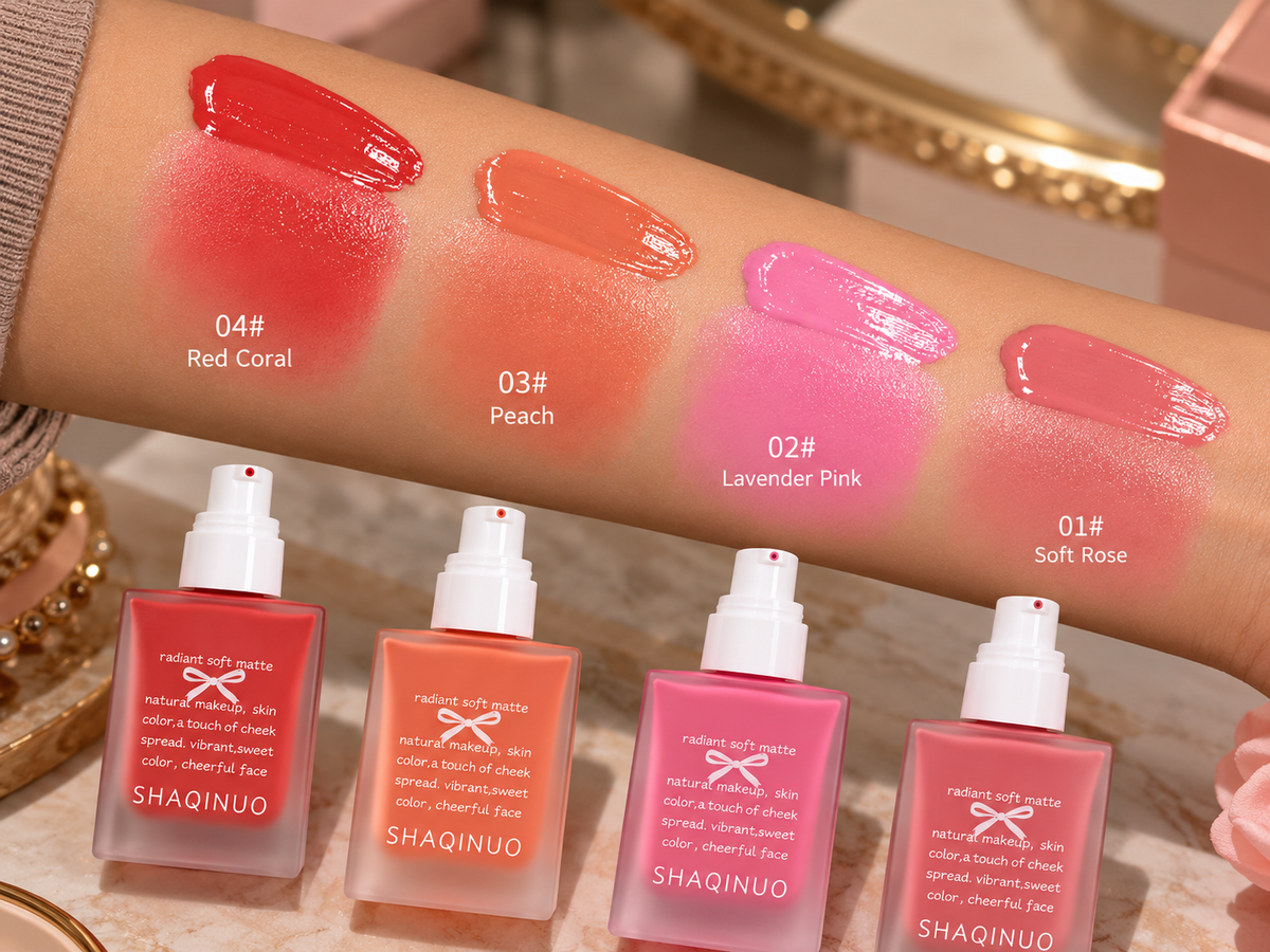 SHAQINUO Liquid Blush Set – 4 Shades, 30 ml Each