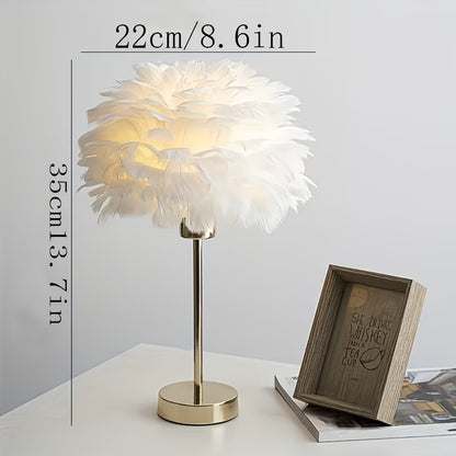 White Fluffy Table Lamp,NIGHT LIGHT