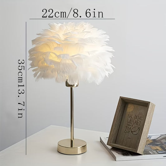 White Fluffy Table Lamp,NIGHT LIGHT