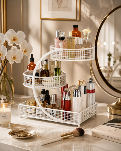 Varnished Metal Cosmetic organizer