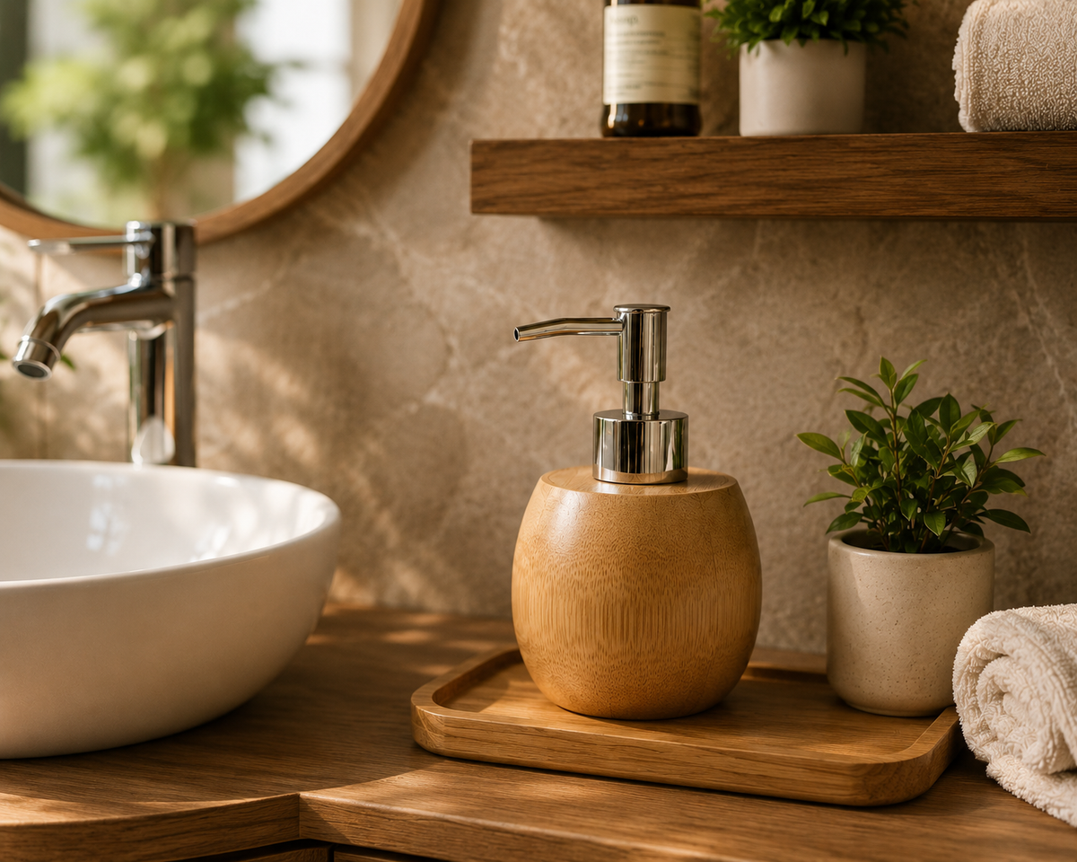 wooden soap dispenser