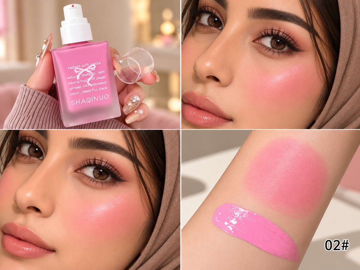 SHAQINUO Liquid Blush Set – 4 Shades, 30 ml Each