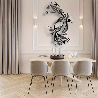 1pc modern abstract geometric metal wall art,