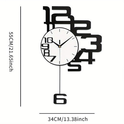 Modern Minimalist Metal + Wood Creative Wall Clock