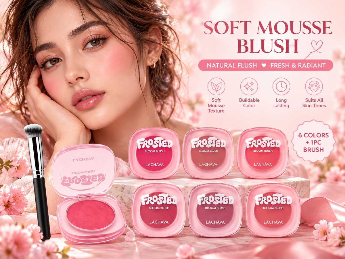 6 beautiful Cream Blushes + 1 Brush: